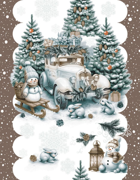 Дорожка для сервировки 50*150 см, хлопок 100% (Веселый Новый Год)