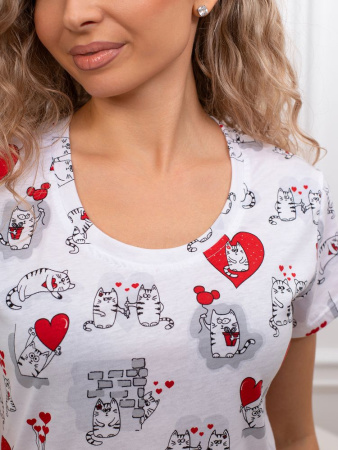 Сорочка ночная женская,мод. 450,трикотаж (Котики)