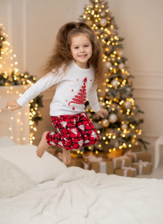 Пижама детская, модель 324, трикотаж (Змейка, красный)