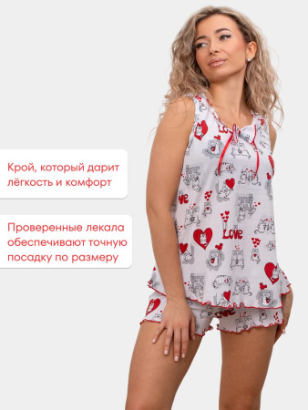 Пижама ночная женская, модель 440, трикотаж (Котики)