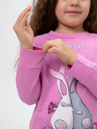 Пижама детская, модель 324, трикотаж (Зайчата  )