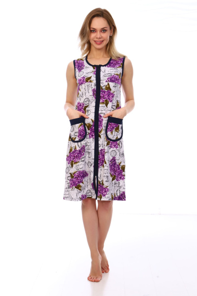 Халат женский, модель 123,трикотаж  (Сирень)