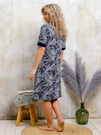 Халат женский, модель 124,трикотаж  (Листья)