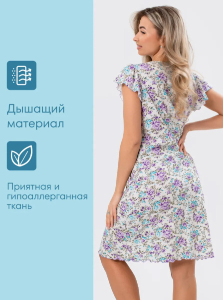 Сорочка ночная женская,мод. 426,трикотаж (Прелесть (сиреневый))