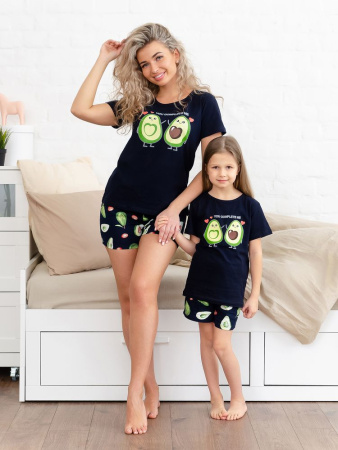 Пижама детская, модель 326, трикотаж (Авокадо, синий)