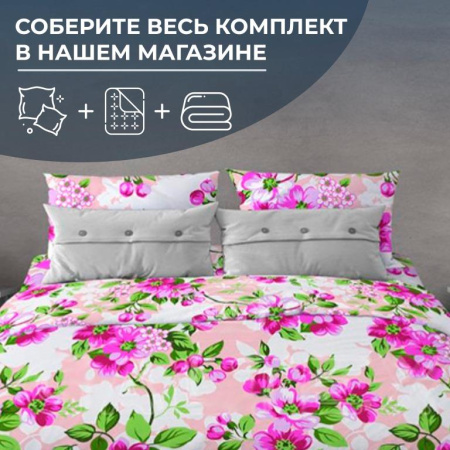 Простыня на резинке 090*200 см, бязь "Комфорт 150 см", борт 25 см (Яблоневый цвет, розовый)