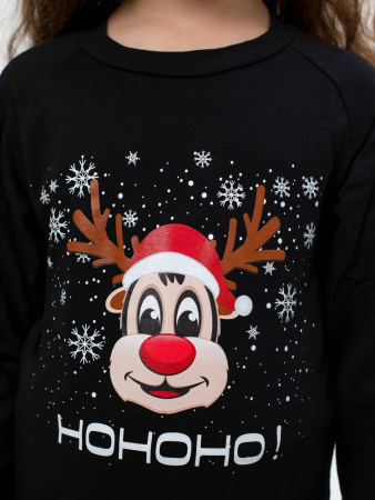 Пижама детская, модель 324, трикотаж (Олень Хо-хо-хо)