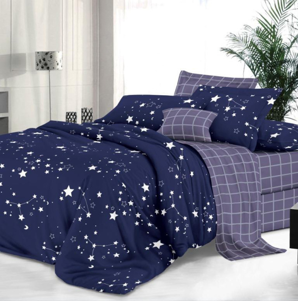 Простыня Евро 240*220 см, сатин "Престиж" (Зодиак (компаньон))