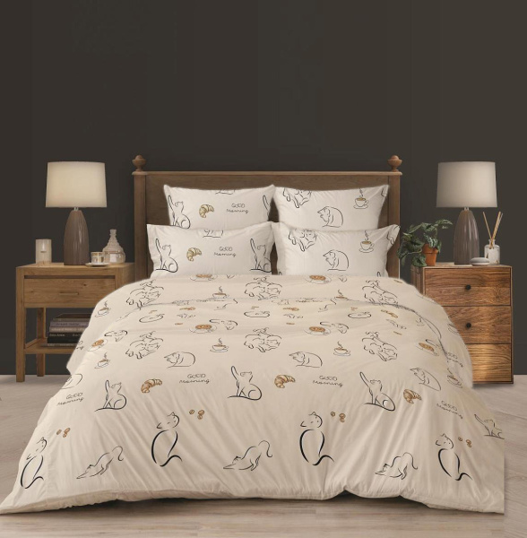 Простыня Евро, перкаль (Котолатте)