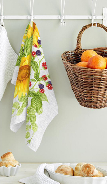 Полотенце 50*60 см вафельное (Подсолнух 3D)