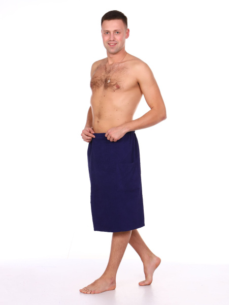 Килт мужской на липучке,100 % хлопок (Темно-синий)