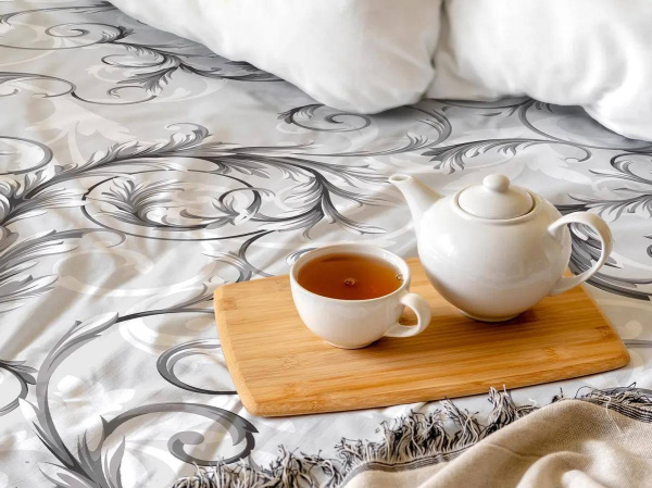 Комплект постельного белья Евростандарт, бязь "Комфорт" (Валенсия, белый)