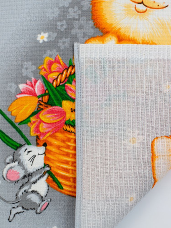 Комплект вафельных полотенец 48*60 см, 3 штуки (Обнимяу)