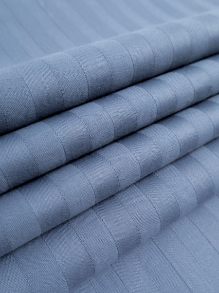 Наволочка 70*70 см, сатин-страйп, на молнии (Деним)