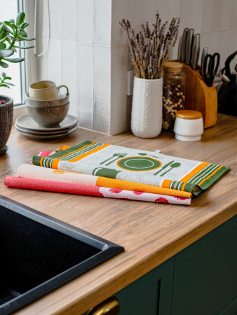 Комплект полотенец 48*60 см, 3 шт., рогожка (Готовим дома)