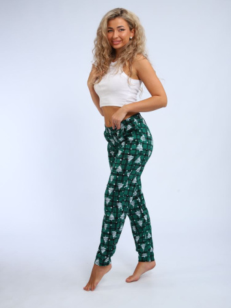Брюки женские, модель 162, трикотаж (Елочка, зеленый)