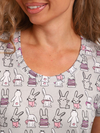 Сорочка ночная женская,мод. 450,трикотаж (Зайчата  )