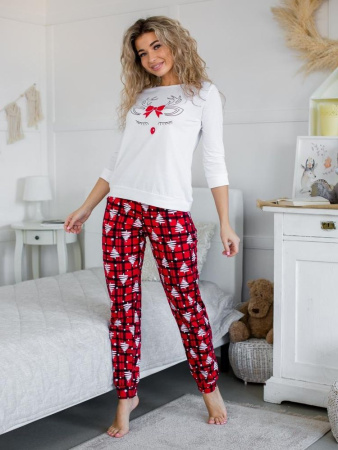 Пижама женская, модель 162, трикотаж (Олень Гламур)