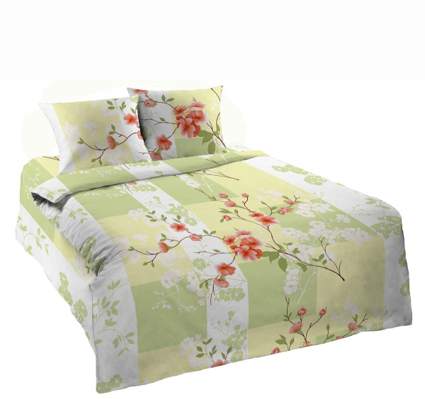 Наволочка 70*70 см, бязь Шуйская ГОСТ (Нежность, салатовый)