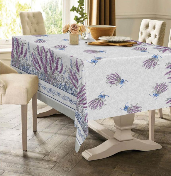 Скатерть 150*150 см, рогожка (Лаванда, вид 1)