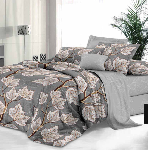 Комплект постельного белья Семейный, сатин "Престиж" (Шепот ночи)