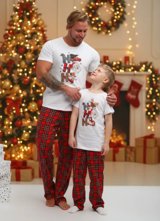 Пижама детская, модель 328, трикотаж (Новый год)