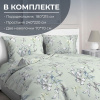 Комплект постельного белья 2-спальный с Евро простыней, перкаль (Астерия, мятный)