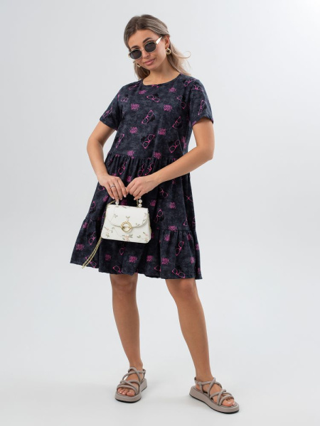 Платье женское, модель 174, трикотаж (Панды)