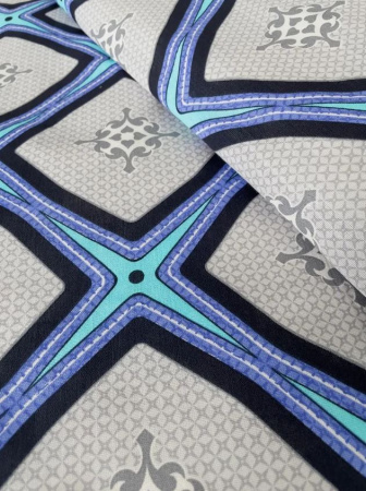 Простыня 1,5-спальная, бязь "Комфорт" (Панно, бирюзовый)