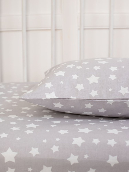 Наволочка 40*60 см, перкаль, детская расцветка (Звёзды)
