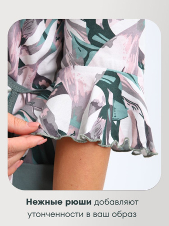 Халат женский, модель 130, трикотаж (Джунгли)