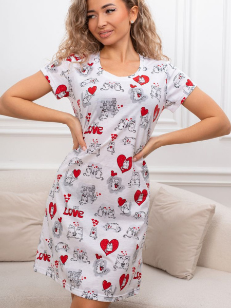 Сорочка ночная женская,мод. 450,трикотаж (Котики)