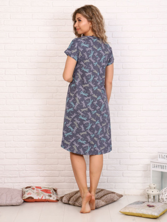 Туника женская, модель 150, трикотаж (Стрекозы, серый)