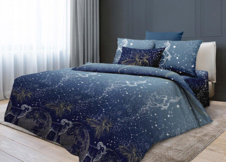 Комплект постельного белья Евромакси, перкаль (Млечный путь)