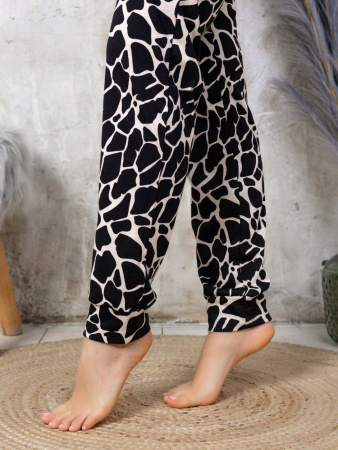 Брюки пижамные женские, модель 162, трикотаж (Жираф)