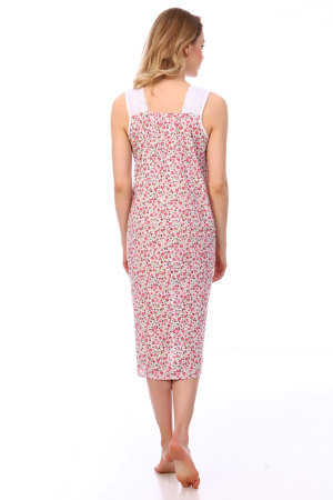 Сорочка ночная женская,модель 4031,ситец (Цветочное настроение, розовый)