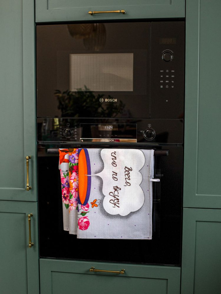 Комплект вафельных полотенец 48*60 см, 3 штуки (Цветочное настроение)