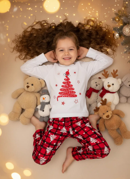 Пижама детская, модель 324, трикотаж (Змейка, красный)