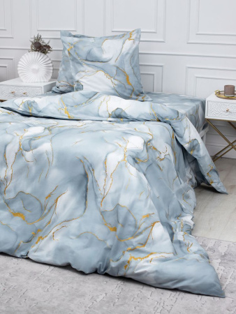 Наволочка 70*70 см, перкаль (Мраморный узор, серый)