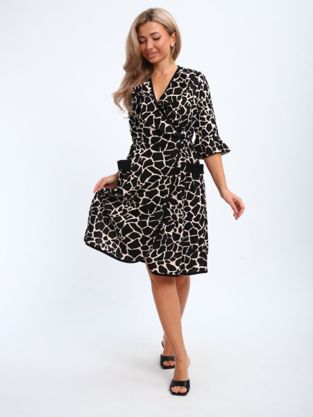 Халат женский, модель 130, трикотаж (Жираф)