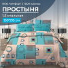 Простыня 1,5-спальная, бязь "Комфорт" (Графика, бирюзовый)