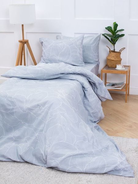 Наволочка 40*60 см, бязь "Комфорт" (Вернисаж, светло-серый)