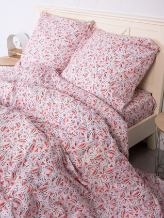 Наволочка 40*60 см, перкаль, детская расцветка (Арбузики, розовый)