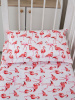 Простыня 100*150 см в детскую кроватку, перкаль, детская расцветка (Фламинго)