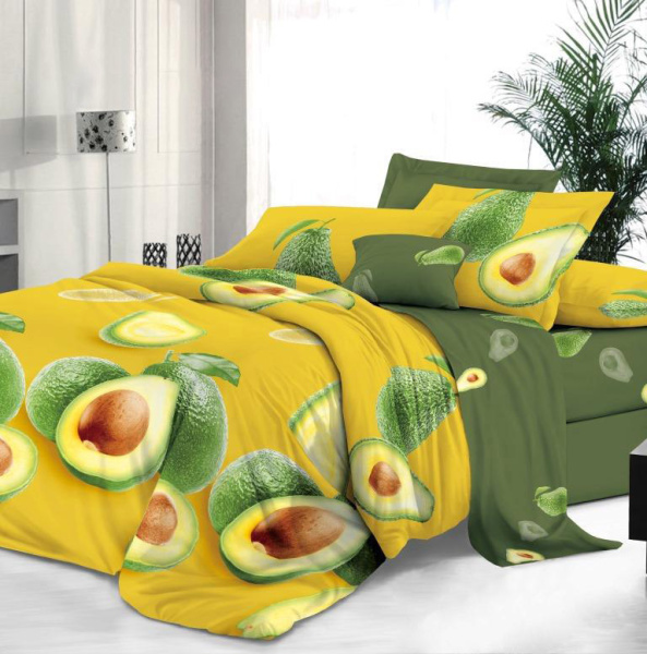 Наволочка 50*70 см, сатин "Престиж", на молнии (Авокадо (основа))