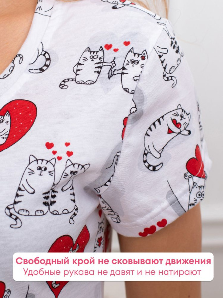 Сорочка ночная женская,мод. 450,трикотаж (Котики)