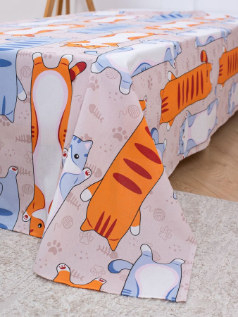 Комплект постельного белья 1,5-спальный, бязь "Комфорт", детская расцветка (Кот батон)