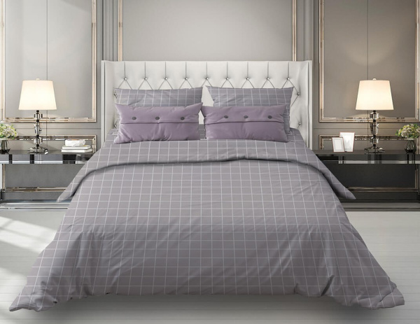 Пододеяльник 1,5-спальный, бязь "Комфорт" (Таттерсол, серо-бежевый)