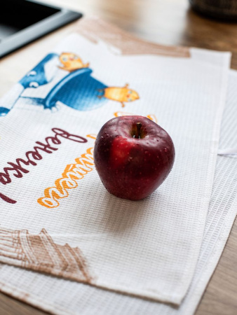 Комплект вафельных полотенец 48*60 см, 3 штуки (Вкусное настроение)