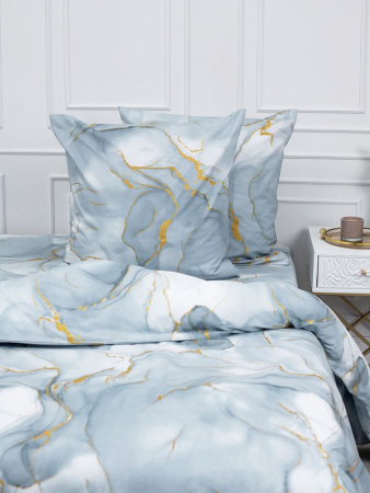 Наволочка 70*70 см, перкаль (Мраморный узор, серый)